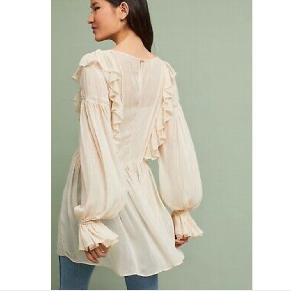 Anthropologie Maeve Wynne Ruffle Tunic Size 8 - Picture 4 of 11